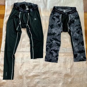 Champion Mens Compression Leggings Athletic Pants